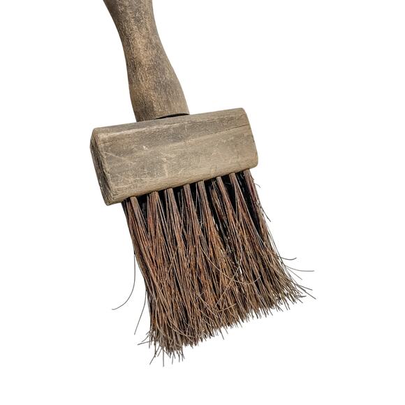 Antique Primitive Wooden Brush with Metal Stiff Bristles - Picture 5 of 6